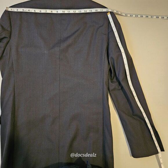 EGARA Suit Jacket Men's Black Slim Fit Wool Blend 40 long - Picture 3 of 8